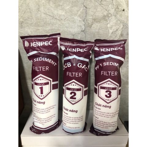Bộ 3 Lõi Lọc Nước JENPEC 1, 2, 3 - Chính Hãng, Thay Thế Cho Máy Lọc Nước RO - Giải Pháp Lọc Nước An Toàn và Hiệu Quả