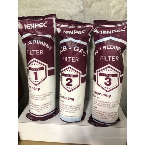 Bộ 3 Lõi Lọc Nước JENPEC 1, 2, 3 - Chính Hãng, Thay Thế Cho Máy Lọc Nước RO - Giải Pháp Lọc Nước An Toàn và Hiệu Quả