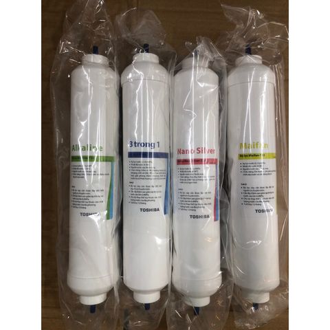 Bộ 4 Lõi Lọc Nước TOSHIBA - Maifan, Alkaline, 3 Trong 1, Nano Silver - Phụ Kiện Chính Hãng Cho Máy Lọc Nước ặp cho Toshiba