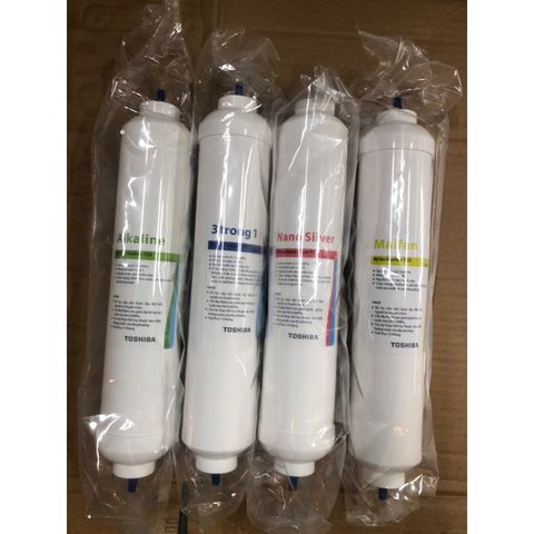 Bộ 4 Lõi Lọc Nước TOSHIBA - Maifan, Alkaline, 3 Trong 1, Nano Silver - Phụ Kiện Chính Hãng Cho Máy Lọc Nước ặp cho Toshiba