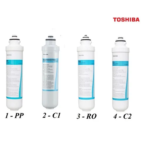 Combo 4 Lõi Lọc Nước TOSHIBA F-1643 Chính Hãng - Thay Thế Cho Máy Lọc Nước TWP-W1643SV(W) - Lọc Tinh Khiết, Kháng Khuẩn