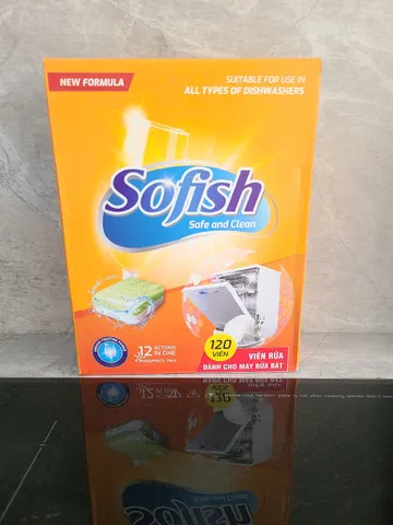 Combo Bộ Sản Phẩm SOFISH: Viên Rửa Bát 120 Viên, Muối Rửa Bát 1,6Kg, Nước Làm Bóng 500ML - Hàng Chính Hãng Chuyên Dùng Cho Máy Rửa Chén