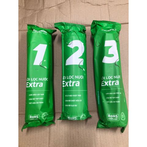 Bộ 3 Lõi Lọc Thô 123 KANGAROO Extra - Thay thế cho máy lọc nước RO - Hàng chính hãng, loại bỏ tạp chất, mùi hôi hiệu quả