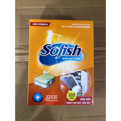 Viên rửa bát SOFISH 120 viên - Hàng chính hãng, hiệu quả làm sạch vượt trội cho máy rửa chén Bosch, Teka, Hafele và nhiều thương hiệu khác