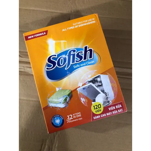 Viên rửa bát SOFISH 120 viên - Hàng chính hãng, hiệu quả làm sạch vượt trội cho máy rửa chén Bosch, Teka, Hafele và nhiều thương hiệu khác