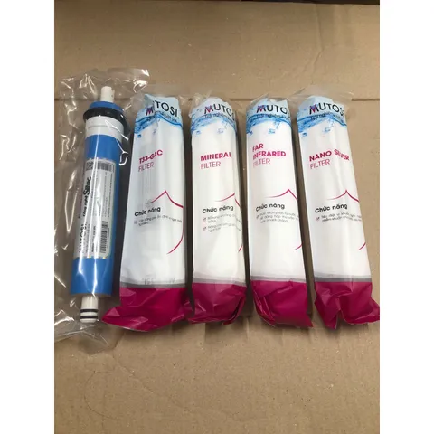 Combo 5 Lõi Lọc Nước MUTOSI 45678 Chính Hãng - Màng RO, T33, Khoáng, Hồng Ngoại, Nano - Bảo Vệ Sức Khỏe Gia Đình