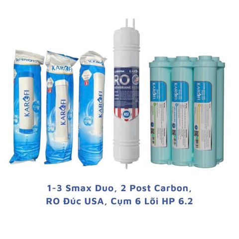 Bộ 10 Lõi Lọc Nước KAROFI Chính Hãng - Phụ Kiện Thay Thế cho Máy Lọc RO KAQ-U95 - Hiệu Suất Cao và An Toàn Cho Sức Khỏe