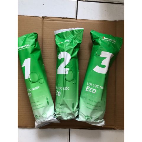 Bộ 3 Lõi Lọc Thô Số 123 KANGAROO ECO - Thay thế cho Máy Lọc Nước, Chất Lượng Chính Hãng, Xử Lý Nước Sạch Hải sản