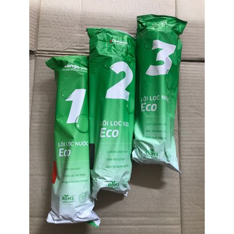 Bộ 3 Lõi Lọc Thô Số 123 KANGAROO ECO - Thay thế cho Máy Lọc Nước, Chất Lượng Chính Hãng, Xử Lý Nước Sạch Hải sản