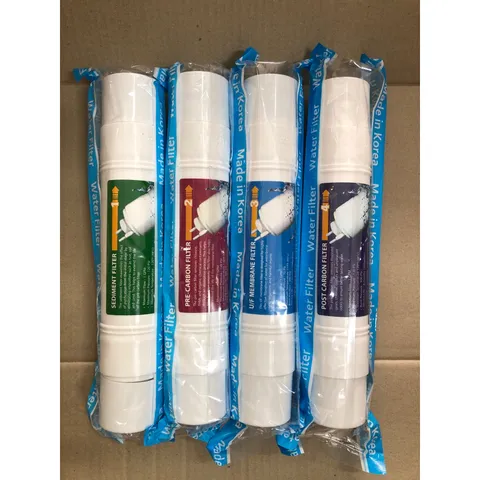 Bộ 4 Lõi Lọc Nước Hàn Quốc Đầu I (Loại 2 đầu) - Hàng Chính Hãng, Thay Thế Máy Lọc và Nóng Lạnh, Made in Korea