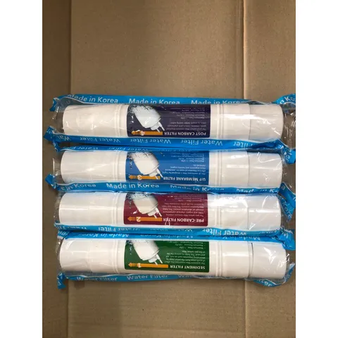 Bộ 4 Lõi Lọc Nước Hàn Quốc Đầu I (Loại 2 đầu) - Hàng Chính Hãng, Thay Thế Máy Lọc và Nóng Lạnh, Made in Korea
