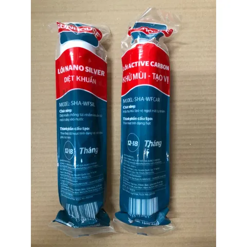 Combo 2 Lõi Lọc Nước SUNHOUSE - Nano Bạc & Than Hoạt Tính - Lọc Nước An Toàn, Tinh Khiết Cho Gia Đình