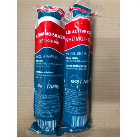 Combo 2 Lõi Lọc Nước SUNHOUSE - Nano Bạc & Than Hoạt Tính - Lọc Nước An Toàn, Tinh Khiết Cho Gia Đình
