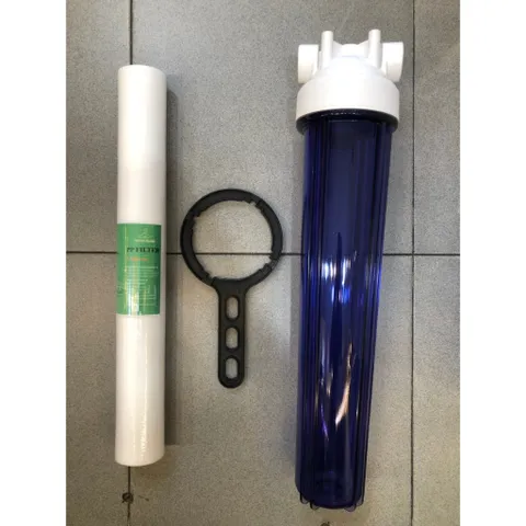 CỐC LỌC THÔ 20 INCH (KÈM LÕI) - REN TRONG 27 - Loại bỏ các cặn bẩn, tạp chất, rỉ sắt, bùn đất , Có kích thước >5 micron