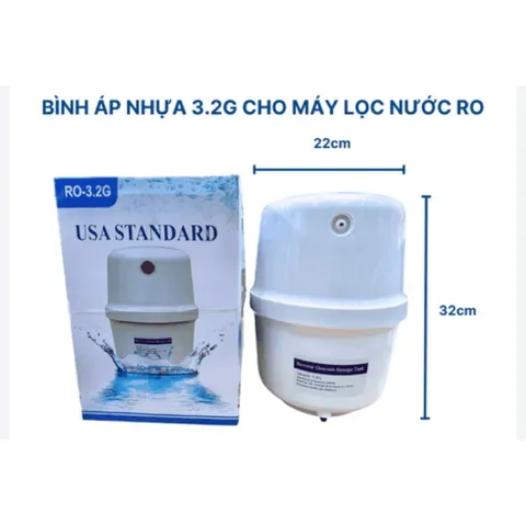 Bình Áp Nhựa 3.2G Dung Tích 7L Cho Máy Lọc Nước R.O - Tặng Kèm Van Bình Áp Siêu Bền, Chuyên Dùng Thay Thế
