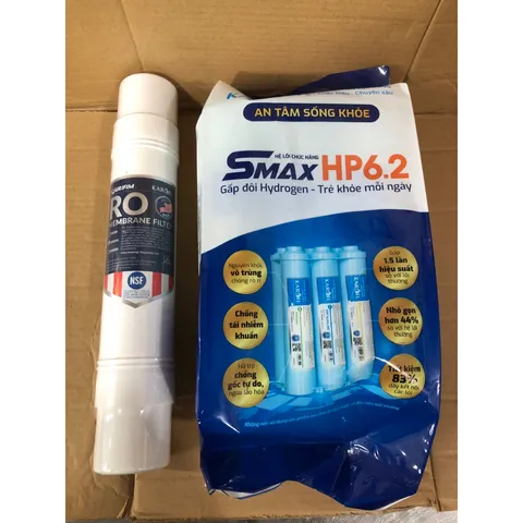 Bộ 2 Sản Phẩm Lọc Nước KAROFI - Cụm Lõi Smax HP 6.2 & Màng RO 100 GPD Purifim Chính Hãng USA - Nước Sạch, An Toàn, Khỏe Mạnh