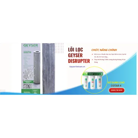 Lõi lọc nước Disruptor Geyser Ecotar 4 - Công nghệ Nano, Khử Virut & Bacteria, Hàng Chính Hãng Nhập Khẩu LB Nga