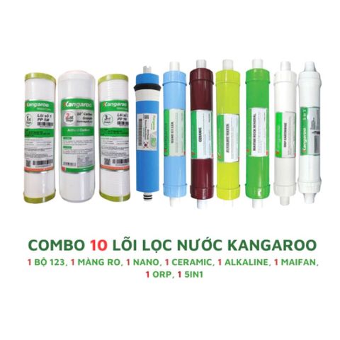 Bộ 10 Lõi Lọc Nước KANGAROO Chính Hãng - Thay Thế Cho Máy Lọc KG10A3, Lọc Sạch Nước, Nâng Cao Chất Lượng Uống