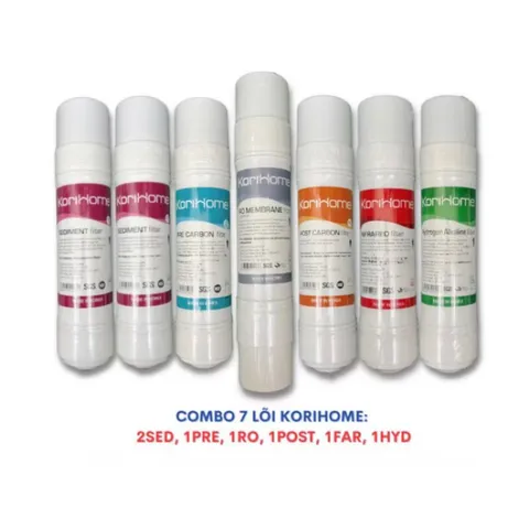 Bộ 7 Lõi Lọc Nước KORIHOME Chính Hãng - Lọc Sạch Vi Khuẩn, Thay Thế Cho Máy Lọc Nước WPK-906, 903, 908, 928 - Made in Korea