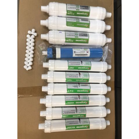 Bộ 10 Lõi Lọc Đúc Kangaroo Chính Hãng - Thay Thế Cho Máy KG100HK, KG10A4 - Lõi RO, FIR+, Nano Carbon, Kháng Khuẩn