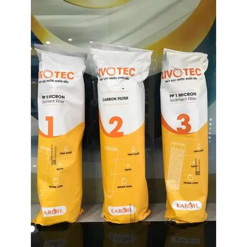 Bộ 3 Lõi Lọc Nước LIVOTEC Karofi - Thay Thế Máy Lọc RO, Hàng Chính Hãng, An Toàn và Hiệu Quả