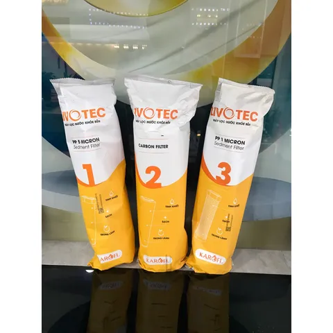 Bộ 3 Lõi Lọc Nước LIVOTEC Karofi - Thay Thế Máy Lọc RO, Hàng Chính Hãng, An Toàn và Hiệu Quả