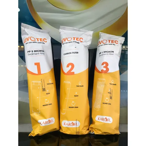 Bộ 3 Lõi Lọc Nước LIVOTEC Karofi - Thay Thế Máy Lọc RO, Hàng Chính Hãng, An Toàn và Hiệu Quả