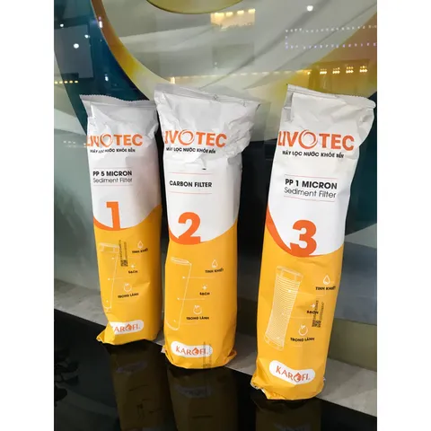Bộ 3 Lõi Lọc Nước LIVOTEC Karofi - Thay Thế Máy Lọc RO, Hàng Chính Hãng, An Toàn và Hiệu Quả