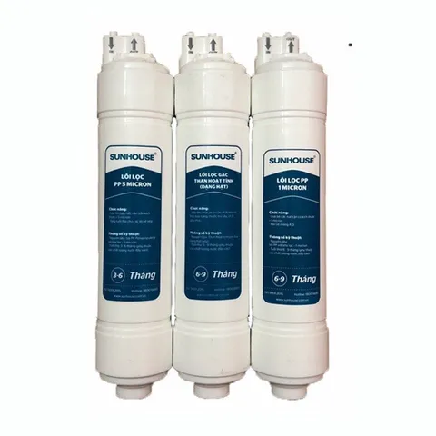 Bộ 3 Lõi Đúc 123 Sunhouse - Lõi Lọc Nước Chính Hãng Cho Máy SHA76214CK-S, SHA76215CK, Đảm Bảo An Toàn Nước Uống