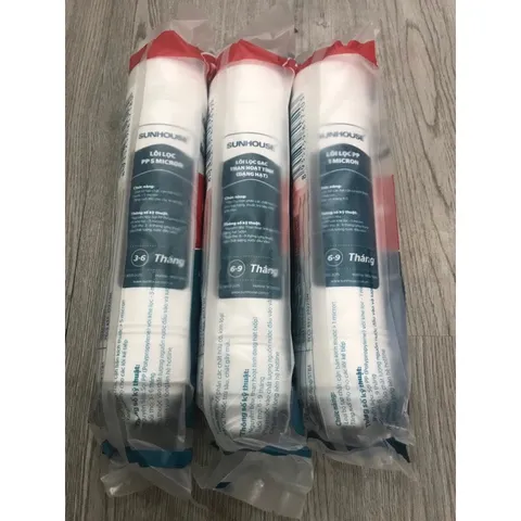 Bộ 3 Lõi Đúc 123 Sunhouse - Lõi Lọc Nước Chính Hãng Cho Máy SHA76214CK-S, SHA76215CK, Đảm Bảo An Toàn Nước Uống