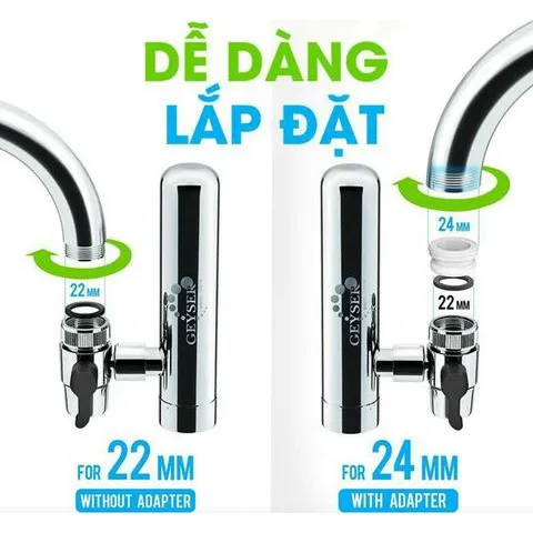 [KM] Máy lọc nước tại vòi Geyser Euro M – Made in Russia - Công nghệ Aragon 4 in 1 - Bảo hành : 2 năm chính hãng