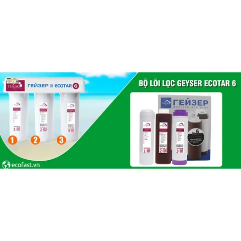 [COBBO] Bộ 3 Lõi lọc dùng thay thế cho máy lọc nước Nano Geyser Ecotar 6 - Hàng chính hãng nhập khẩu LB Nga