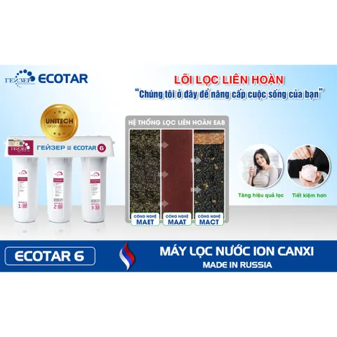 [COBBO] Bộ 3 Lõi lọc dùng thay thế cho máy lọc nước Nano Geyser Ecotar 6 - Hàng chính hãng nhập khẩu LB Nga