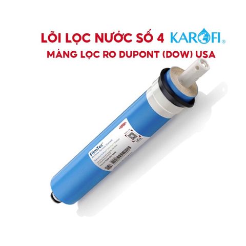 Lõi Lọc Nước Số 4 KAROFI - Màng RO DUPONT Chính Hãng, Lọc Sạch Vi Khuẩn và Gai Mỡ, Nguồn Nước Tinh Khiết, Tuổi Thọ 18-24 Tháng