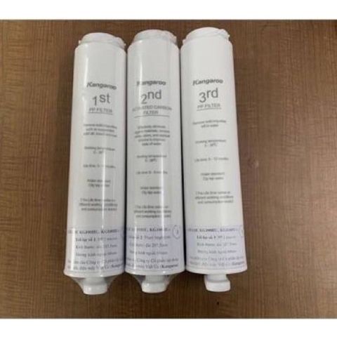 Bộ 3 Lõi Lọc Đúc 123 KANGAROO Chính Hãng - Thay Thế Cho Máy Ion Kiềm KG100HU - Loại Bỏ Tạp Chất Hiệu Quả