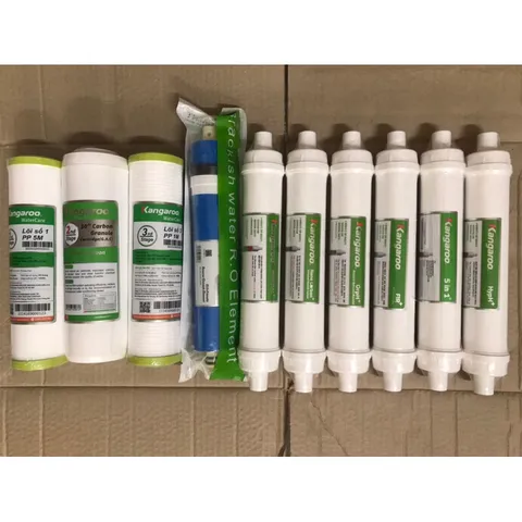 Combo 10 Lõi Lọc Kangaroo Hydrogen - Lõi 123, Màng RO 100G và Bộ 6 Lõi Khoáng Tự Nhiên cho Nước Sạch Sức Khỏe Tối Ưu