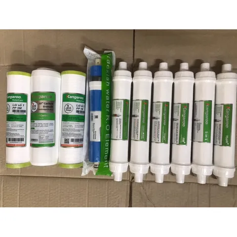 Combo 10 Lõi Lọc Kangaroo Hydrogen - Lõi 123, Màng RO 100G và Bộ 6 Lõi Khoáng Tự Nhiên cho Nước Sạch Sức Khỏe Tối Ưu