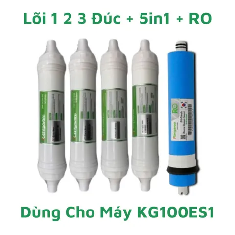 Bộ 5 Lõi Lọc Đúc Kangaroo Chính Hãng - Thay Thế Model KG100ES1 - Lọc Nước Sạch, An Toàn Cho Gia Đình
