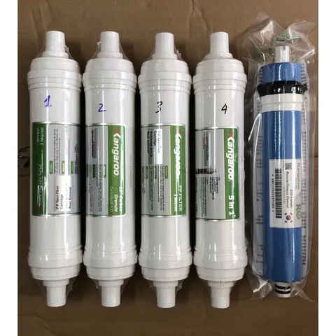 Bộ 5 Lõi Lọc Đúc Kangaroo Chính Hãng - Thay Thế Model KG100ES1 - Lọc Nước Sạch, An Toàn Cho Gia Đình