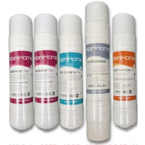 Bộ 5 Lõi Lọc Nước KORIHOME Chính Hãng - Giúp Loại Bỏ Virus, Vi Khuẩn - Phù Hợp Với Các Máy Lọc Koriihome WPK-812, WPK-816, WPK-838, WPK-601-W