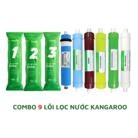 Bộ 9 Lõi Lọc Nước KANGAROO Chính Hãng - Lõi 123 EXTRA RO và Khoáng - Nguồn Nước Sạch và An Toàn cho Gia Đình