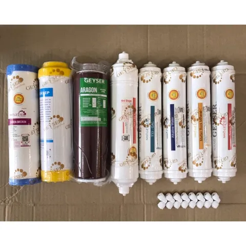 Bộ 8 Lõi Lọc Nước Geyser ECO8 Chính Hãng - Giải Pháp Lọc Sạch Vi Khuẩn và Tạo Khoáng Chất An Toàn cho Gia Đình