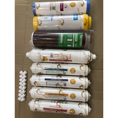 Bộ 8 Lõi Lọc Nước Geyser ECO8 Chính Hãng - Giải Pháp Lọc Sạch Vi Khuẩn và Tạo Khoáng Chất An Toàn cho Gia Đình
