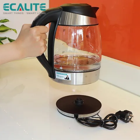 Ấm Đun Siêu Tốc Thủy Tinh Ecalite EK-G1812 (1.8L) - 5 Mức Nhiệt Độ, Đèn LED, Tự Ngắt An Toàn - Hàng Chính Hãng
