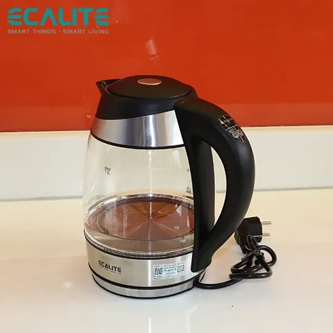 Ấm Đun Siêu Tốc Thủy Tinh Ecalite EK-G1812 (1.8L) - 5 Mức Nhiệt Độ, Đèn LED, Tự Ngắt An Toàn - Hàng Chính Hãng