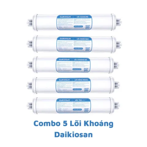 Bộ 5 Lõi Lọc Chức Năng Daikiosan Chính Hãng - Tích Hợp Khoáng Chất, Chất Điện Giải, Lõi Alkaline và Nano Bạc cho Máy Lọc Nước RO