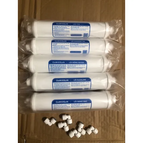 Bộ 5 Lõi Lọc Chức Năng Daikiosan Chính Hãng - Tích Hợp Khoáng Chất, Chất Điện Giải, Lõi Alkaline và Nano Bạc cho Máy Lọc Nước RO