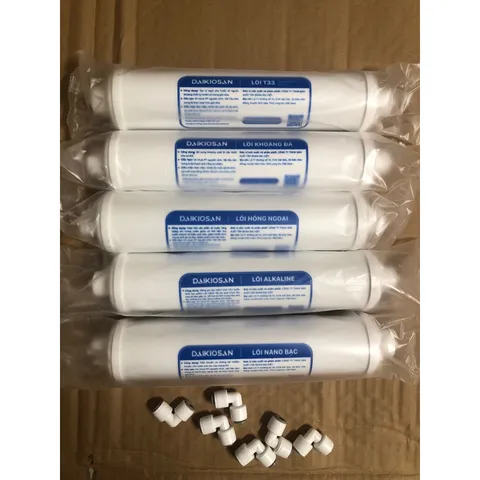 Bộ 5 Lõi Lọc Chức Năng Daikiosan Chính Hãng - Tích Hợp Khoáng Chất, Chất Điện Giải, Lõi Alkaline và Nano Bạc cho Máy Lọc Nước RO