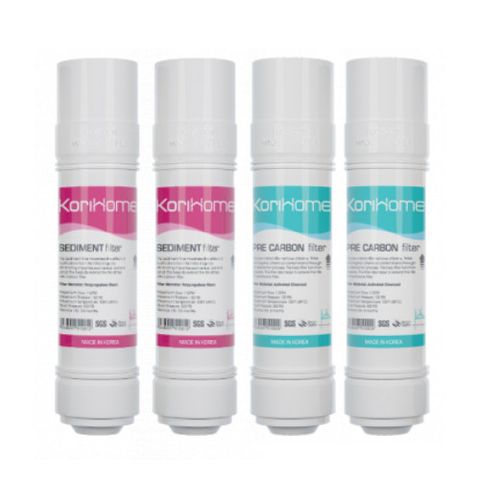 Bộ 4 Lõi Lọc Nước Korihome Chính Hãng - 2 Lõi Sediment và 2 Lõi Pre Carbon - Giải Pháp Lọc Nước Sạch Từ Hàn Quốc