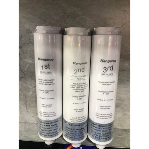 Lõi Lọc Đúc Kangaroo 1,2,3,4,5 - Bộ Lõi Thay Thế Cho Máy Lọc Nước Ion Kiềm KG100HU, KG100HU+ Chính Hãng